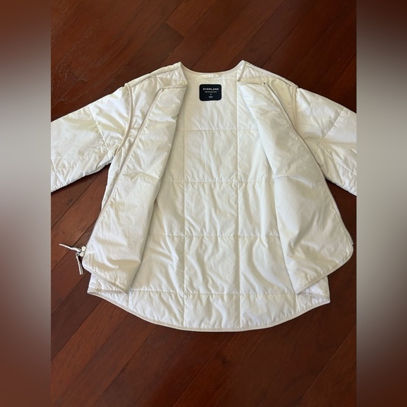 Everlane The ReNew Quilted Cotton Liner Puffer Jacket White cotton sz S like new - Picture 4 of 16